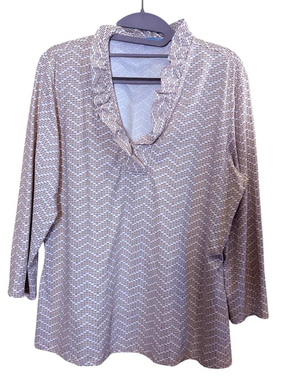 J. McLaughlin Women’s Durham Catalina Cloth Ruffle Top sz XL